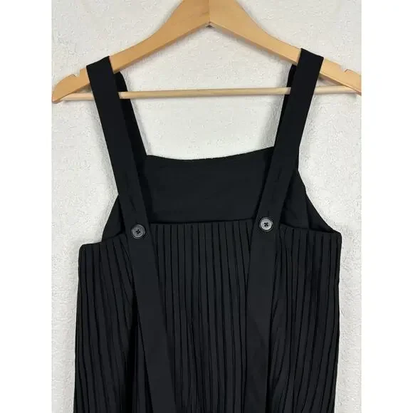 COS Women’s Maxi Dress Size 6 Black Pleated Minimalist Modern Cotton Blend Long - Picture 11 of 15